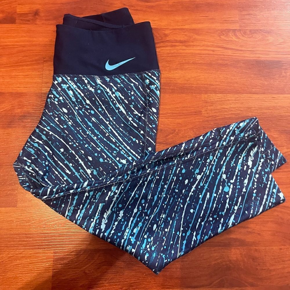 NIKE leggings Women's Dri-FitPower Printed Training capris, size XS - Picture 2 of 7